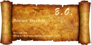 Boros Oszkár névjegykártya