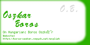 oszkar boros business card